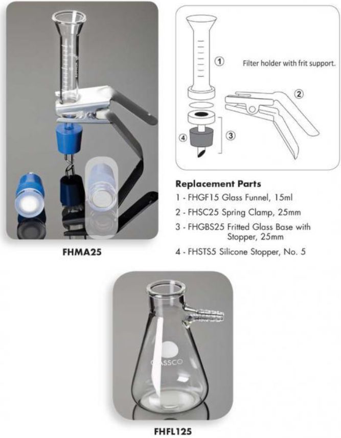 25mm fritted glass vacuum fitler holder